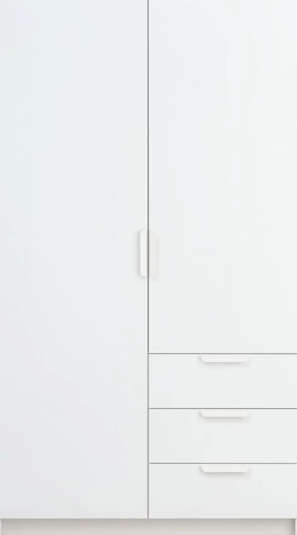JENSLEVArmoire JENSLEV 96x176 2 portes 3 tiroirs blanc