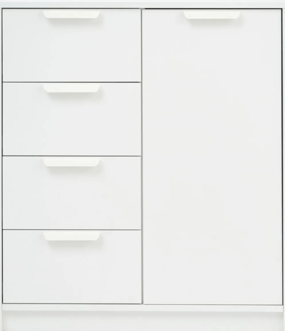 JENSLEVCommode 4 tiroirs 1 porte JENSLEV blanc