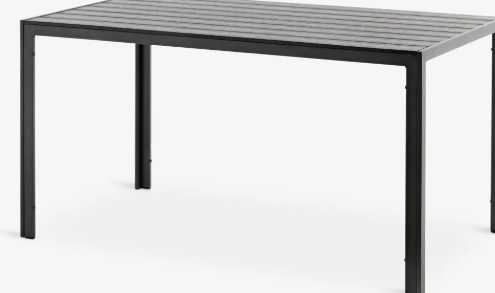 JERSORE + LEKNESJERSORE L140 table + 4 LEKNES chaises noir