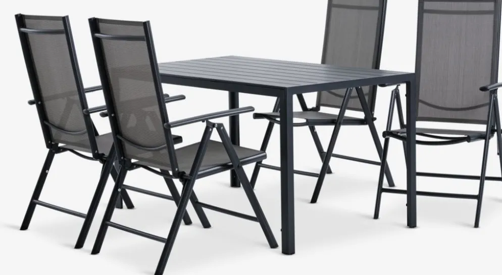JERSORE + MELLBYJERSORE L140 table + 4 MELLBY chaises noir