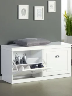 JERUPMeuble chaussures/banc JERUP 2 compartiments blanc