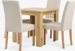 JUNGEN + TUREBYJUNGEN L80/160 table colo. chêne + 4 TUREBY chaises beige