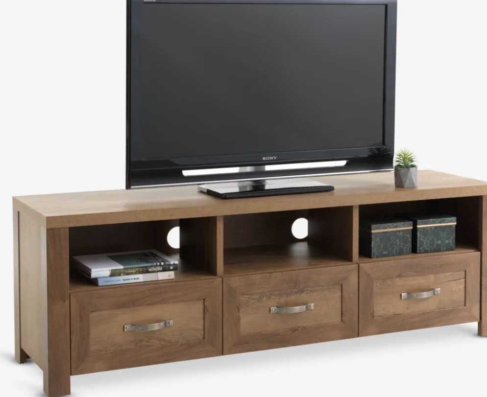 JUNGENMeuble TV JUNGEN 3 tiroirs coloris chêne foncé