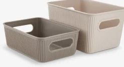 JUNSELECaisse de rangement JUNSELE 2 pcs plastique sable