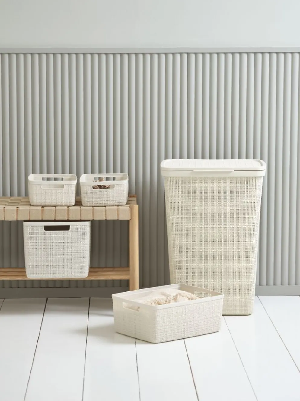 JUTEPanier JUTE 12L plastique blanc cassé