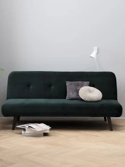 JUVRECanapé convertible JUVRE velours vert foncé/noyer