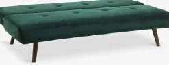 JUVRECanapé convertible JUVRE velours vert foncé/noyer