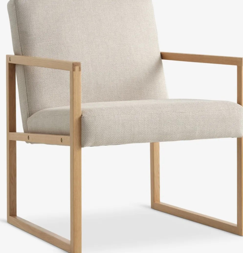 KALUNDBORGFauteuil KALUNDBORG tissu sable/chêne naturel