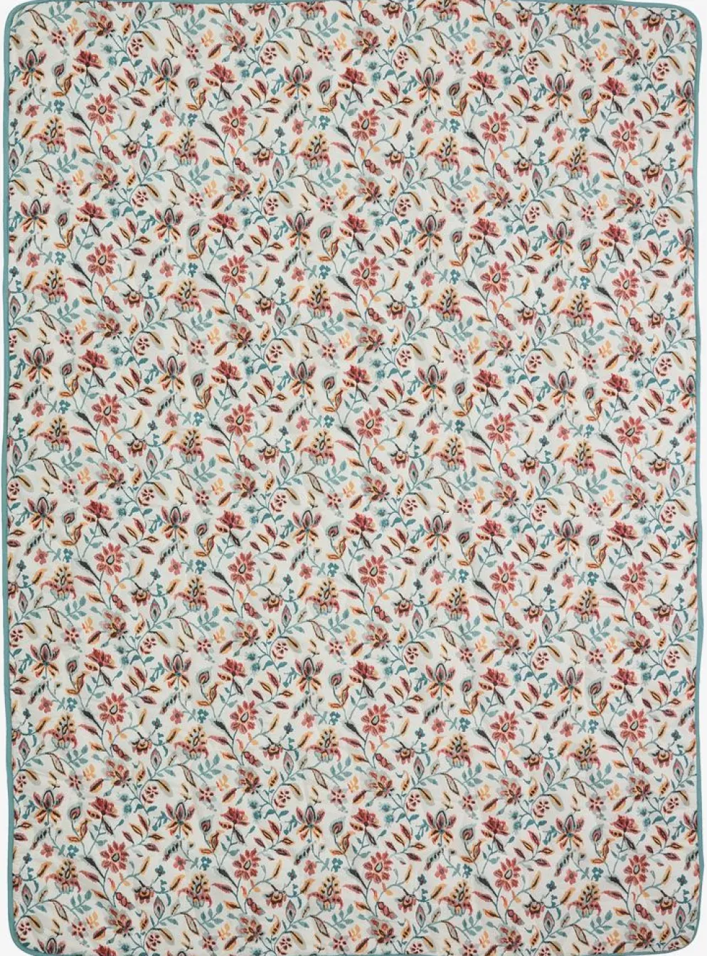 KAMILLECouverture matelassée KAMILLE 140x200 blanc/pétrole