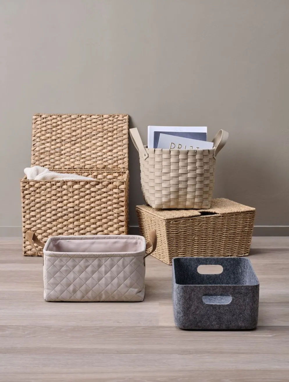 KENPanier KEN l23xL33xH18cm beige a/poignées