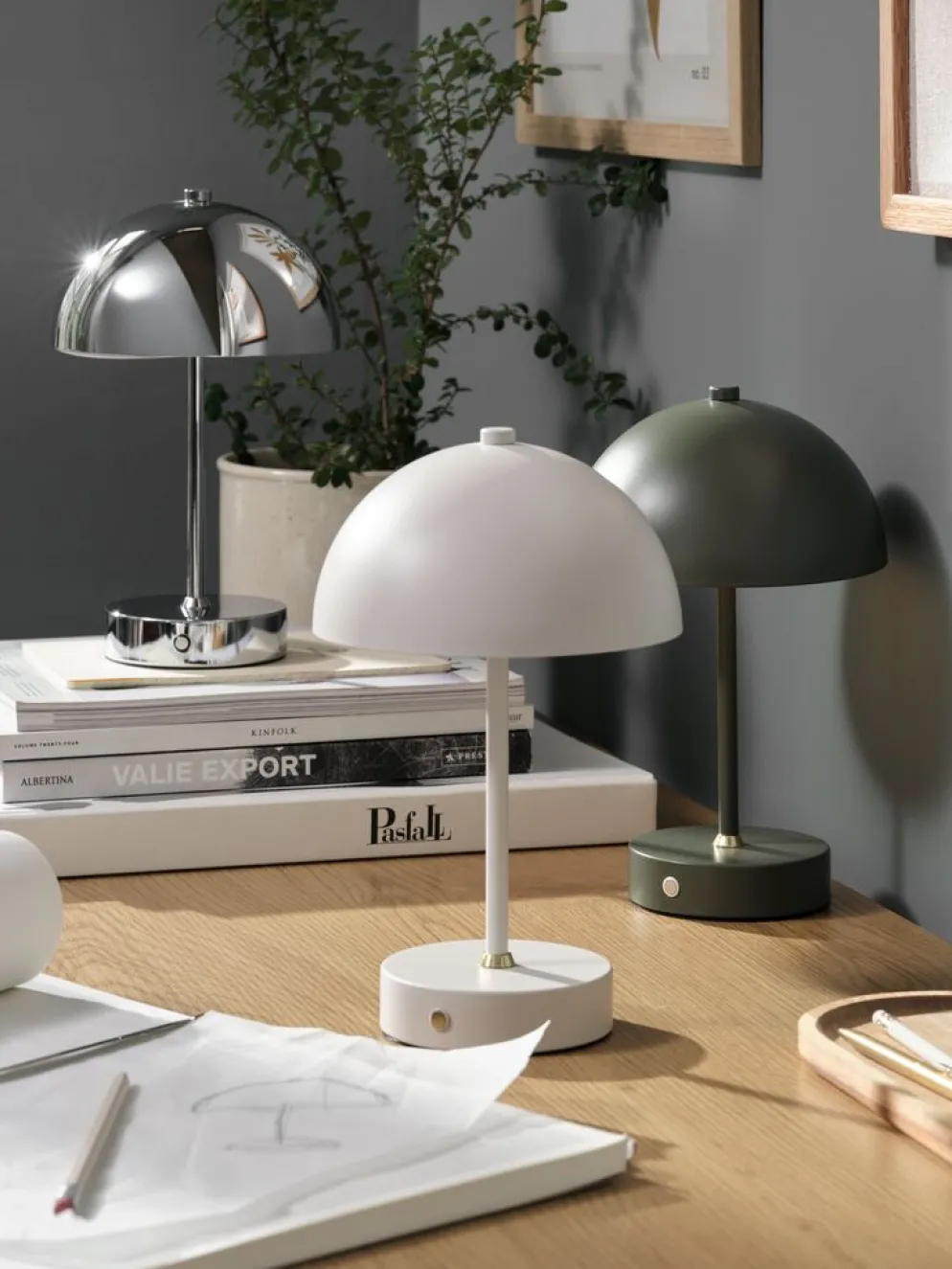 KENTLampe à piles KENT Ø16xH25cm a/capteur et minuterie gris