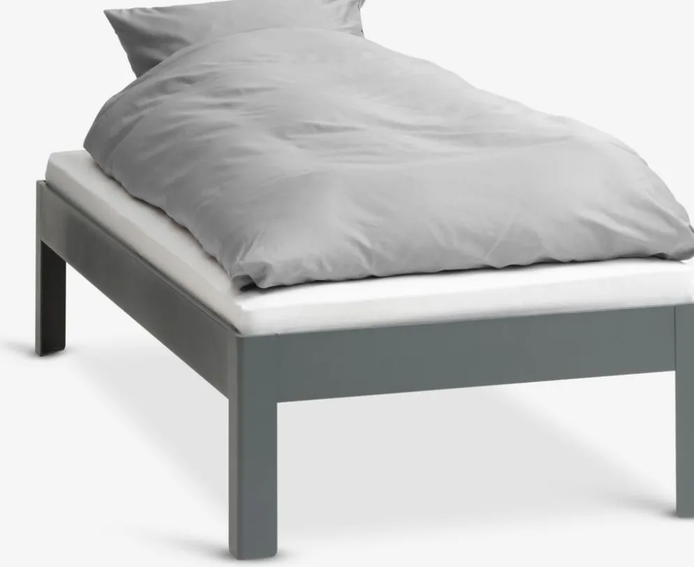 KILDENCadre de lit KILDEN 90x200 gris foncé