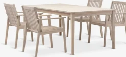 KOLLEN + RADSTEDKOLLEN L205 table + 4 RADSTED chaises acacia
