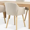 KORSKRO + ADSLEVKORSKRO L200/326 table chêne naturel +4 ADSLEV chaises beige