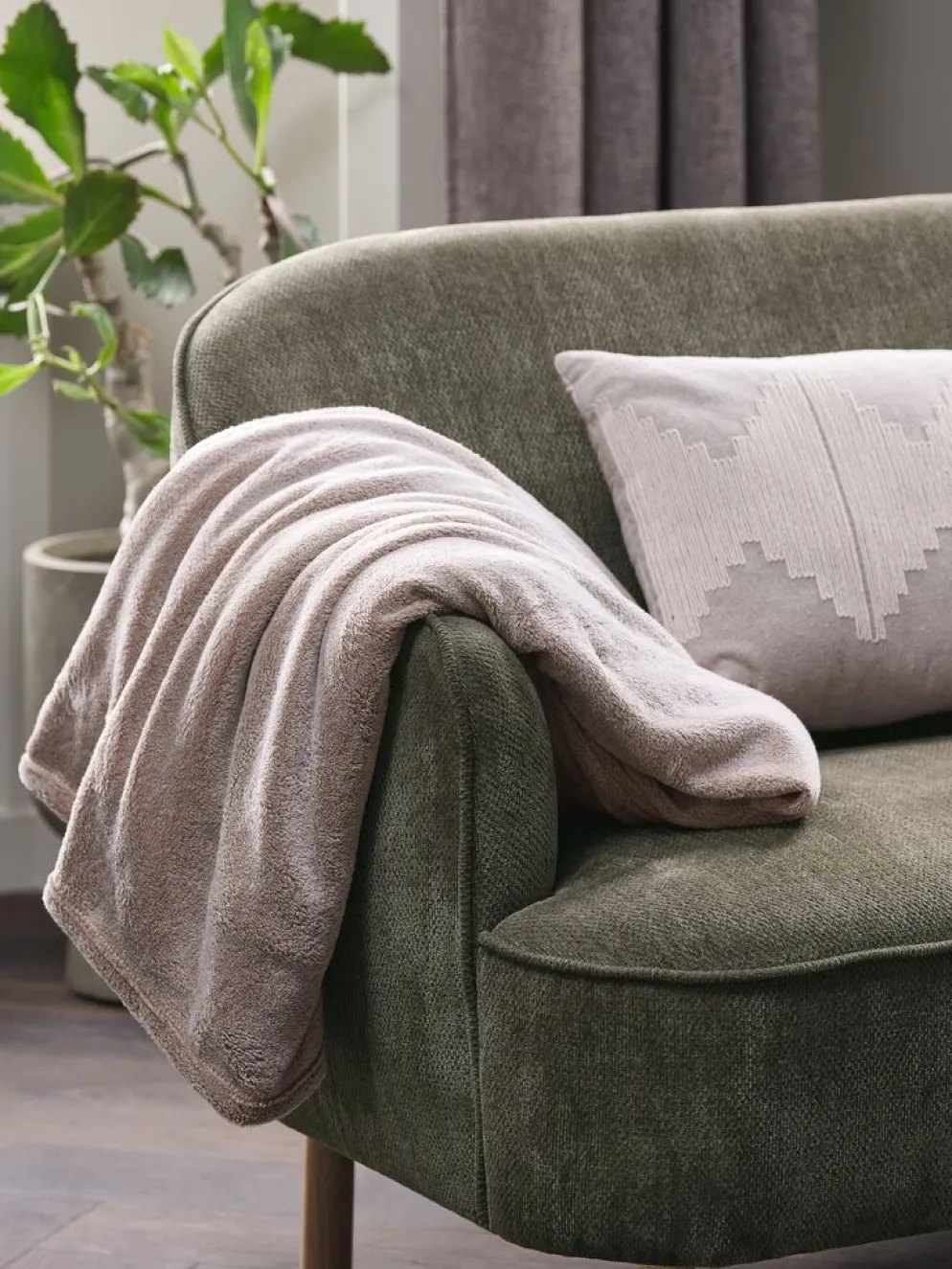 KRATTFIOLPlaid polaire KRATTFIOL 200x220 taupe