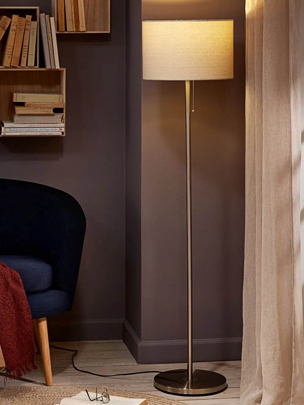 KRISTOFLampadaire KRISTOF H145cm acier brossé