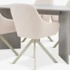 KRONDAL + ROSTRUPKRONDAL L180 table travertin + 4 ROSTRUP chaises beige