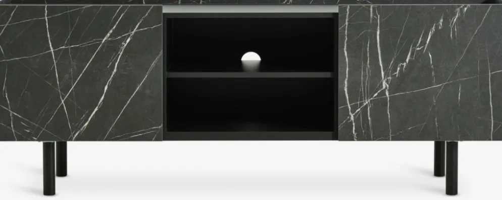 KRONDALMeuble TV KRONDAL 2 portes coloris marbre/noir