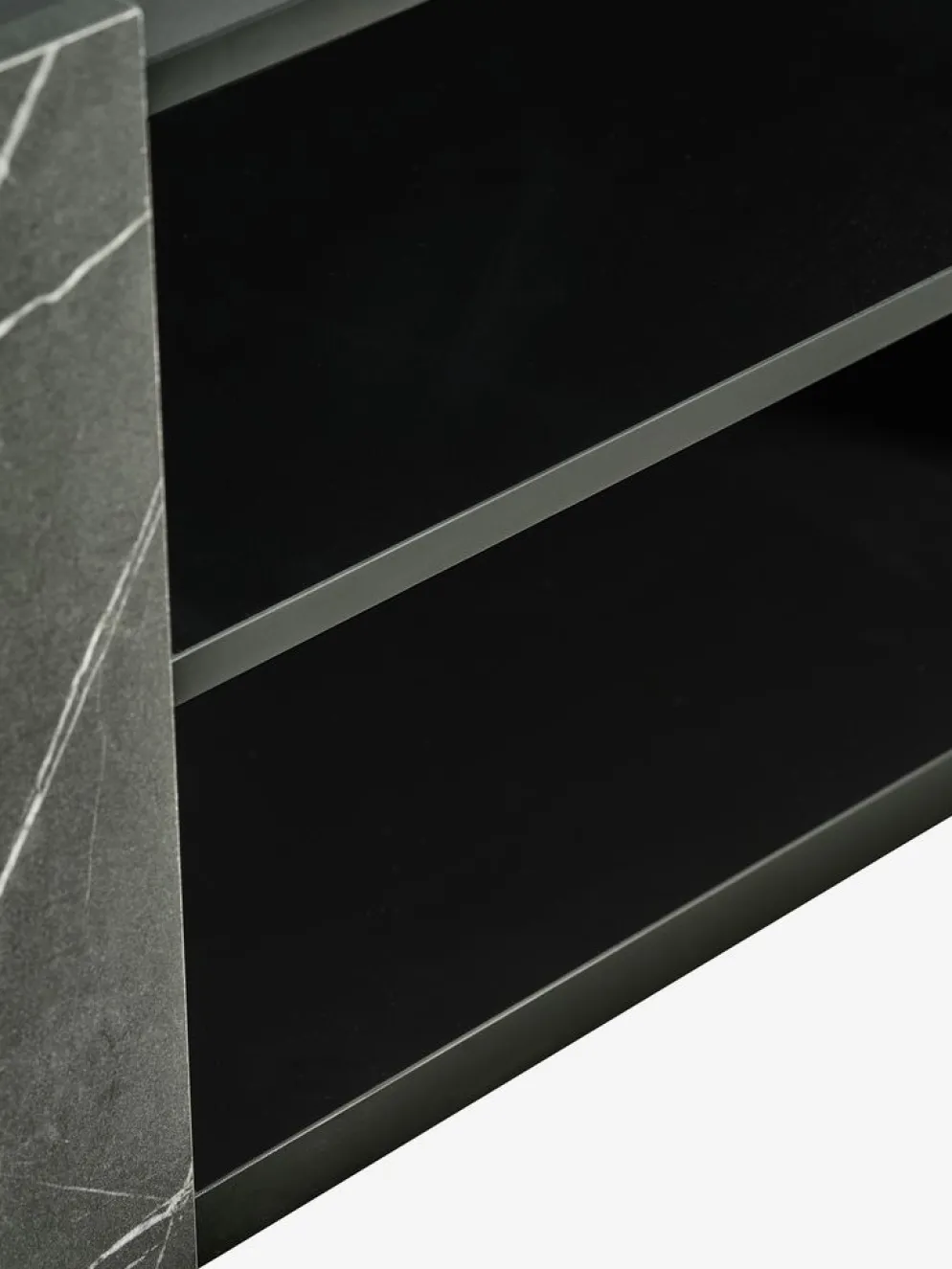 KRONDALMeuble TV KRONDAL 2 portes coloris marbre/noir
