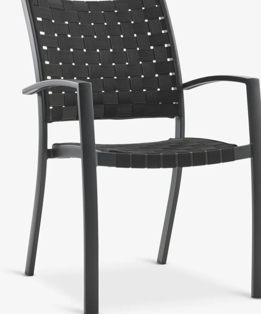 KUMLA + GLOMFJORDKUMLA L150 table gris + 4 GLOMFJORD chaises noir