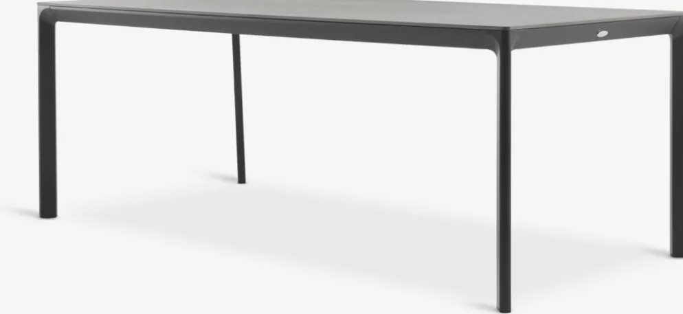 KUMLA + HEMSEDALKUMLA L200 table gris + 4 HEMSEDAL chaises noir