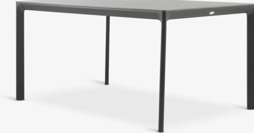 KUMLA + HEMSEDALKUMLA L150 table gris + 4 HEMSEDAL chaises noir