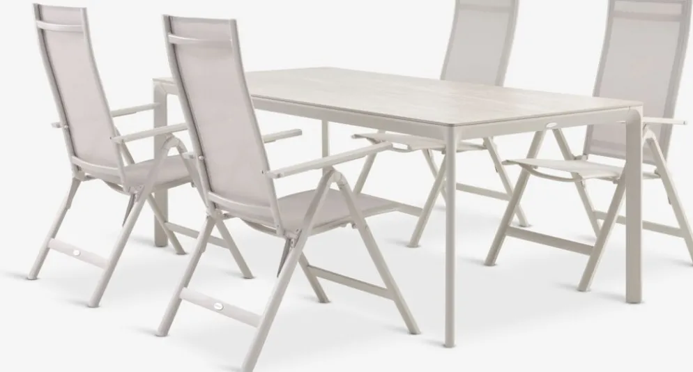 KUMLA + LOMMAKUMLA L200 table + 4 LOMMA chaises beige