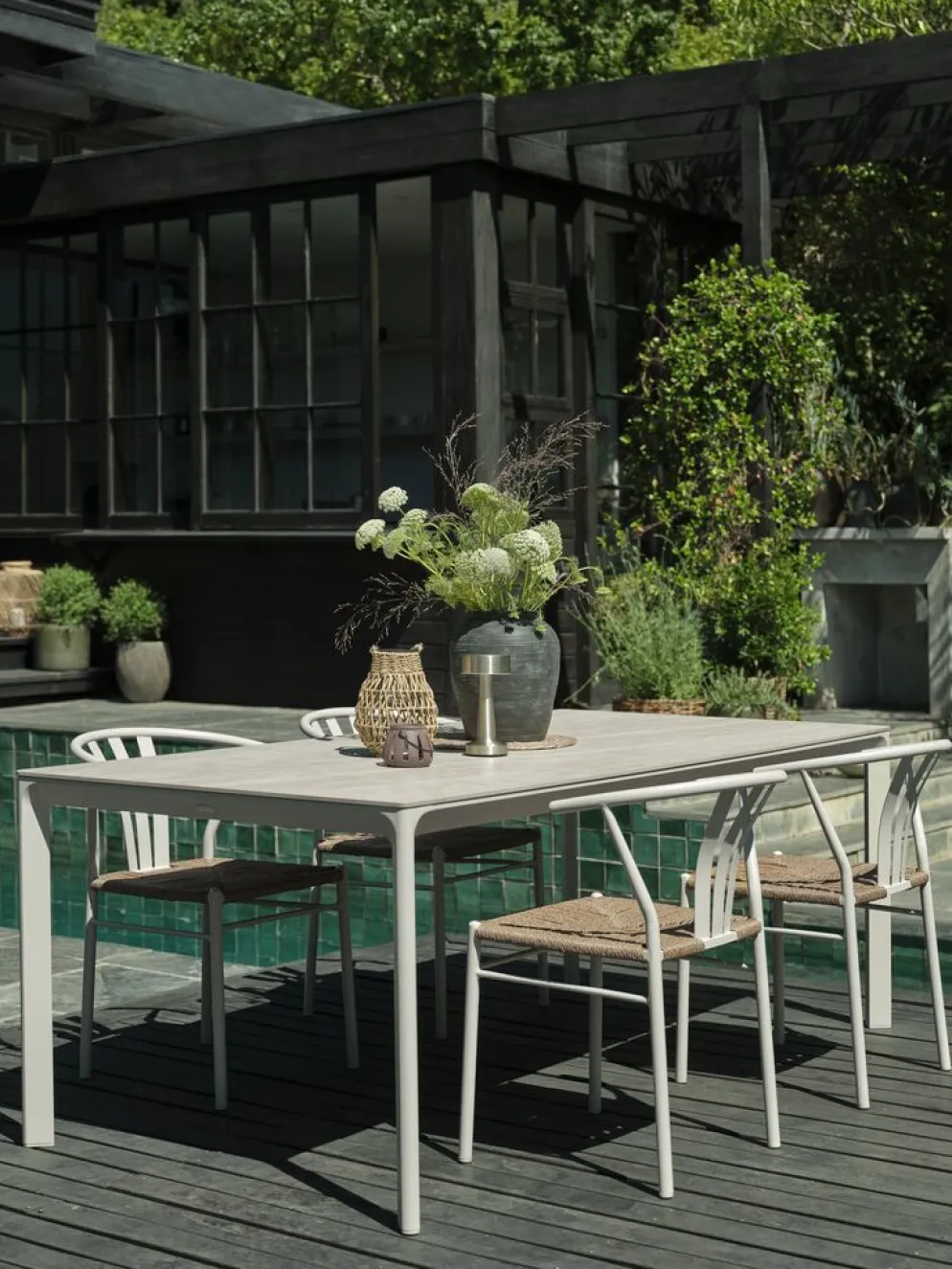 KUMLA + TAGMARKKUMLA L200 table + 4 TAGMARK chaises beige