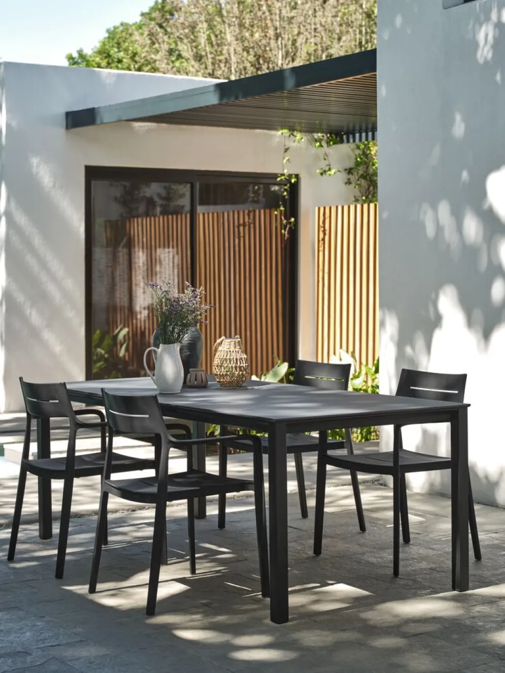 LANGET + INGSTRUPLANGET L207 table + 4 INGSTRUP chaises noir