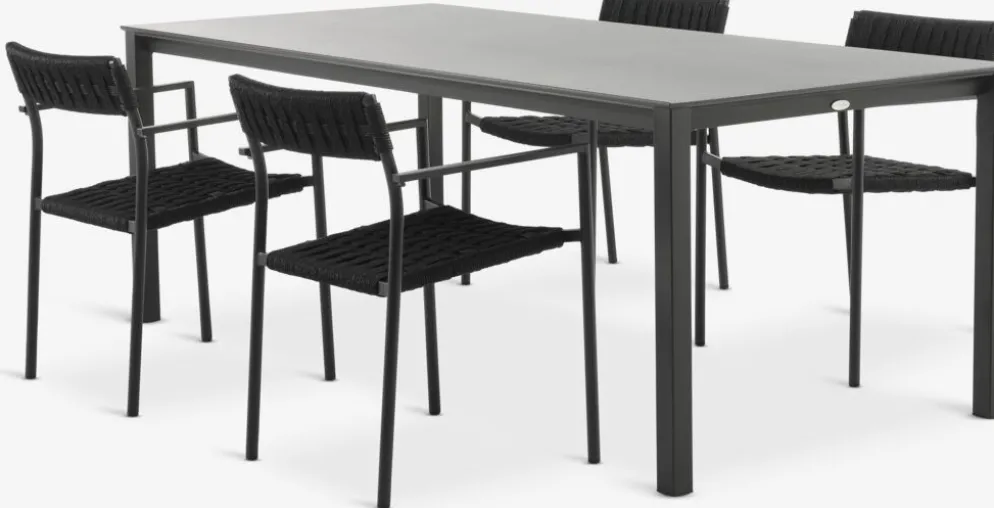 LANGET + TRILLEVALLENLANGET L207 table + 4 TRILLEVALLEN chaises noir