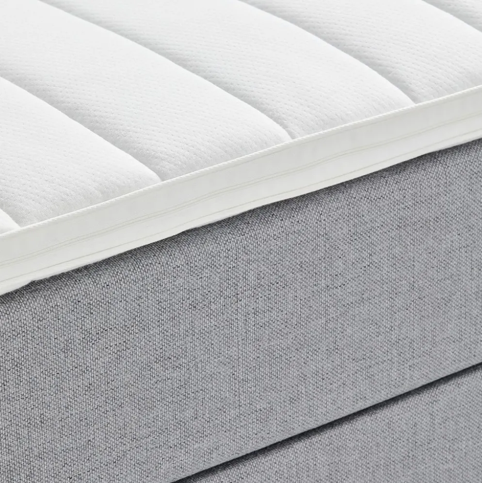 LEIRKUPBasicLit sommier tapissier 140x200cm LEIRKUP Gris-23 Mou