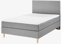 LEIRKUPBasicLit sommier tapissier 140x200cm LEIRKUP Gris-23 Mou