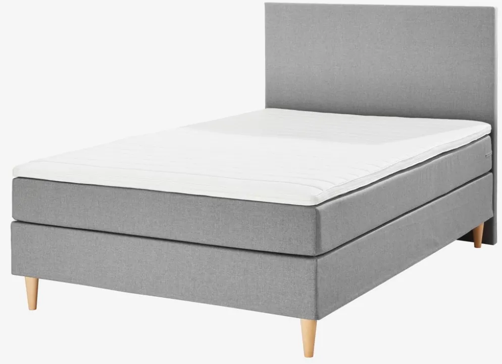 LEIRKUPBasicLit sommier tapissier 140x200cm LEIRKUP Gris-23 Mou