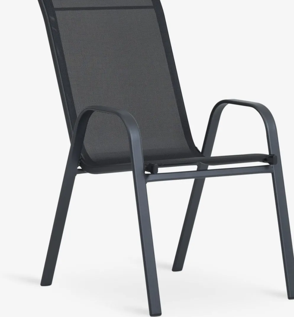 LEKNESChaise empilable LEKNES noir