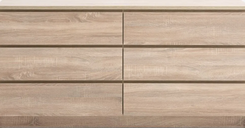 LIMFJORDENCommode 3+3 tiroirs LIMFJORDEN coloris chêne clair