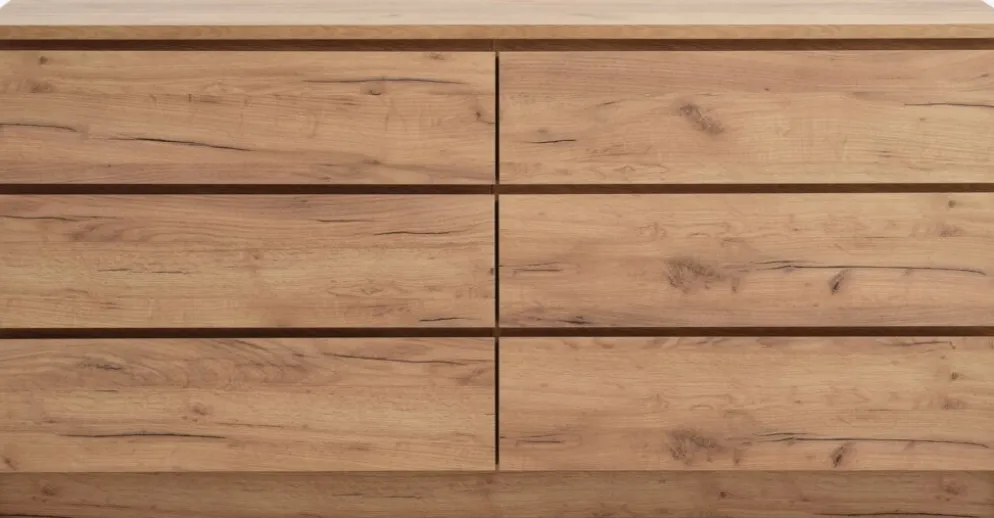 LIMFJORDENCommode 3+3 tiroirs LIMFJORDEN coloris chêne naturel