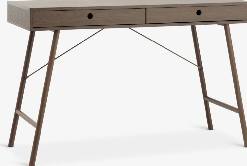 LINDVEDBureau LINDVED 48x120 2 tiroirs coloris chêne foncé