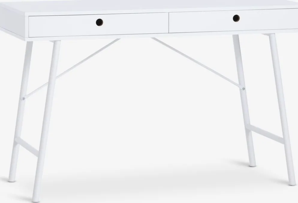 LINDVEDBureau LINDVED 48x120 2 tiroirs blanc