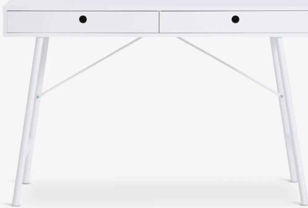 LINDVEDBureau LINDVED 48x120 2 tiroirs blanc