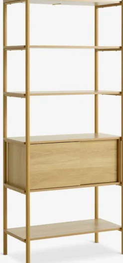 LINDVEDÉtagère LINDVED 6 tablettes 2 portes coloris chêne naturel
