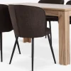 LINTRUP + RISSKOVLINTRUP L140 table col. chêne + 4 RISSKOV chaises brun foncé