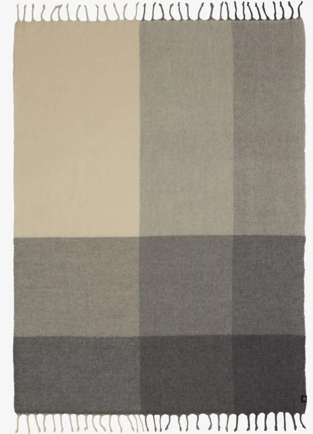 LUNDKARSEPlaid en laine LUNDKARSE 130x170 gris/beige