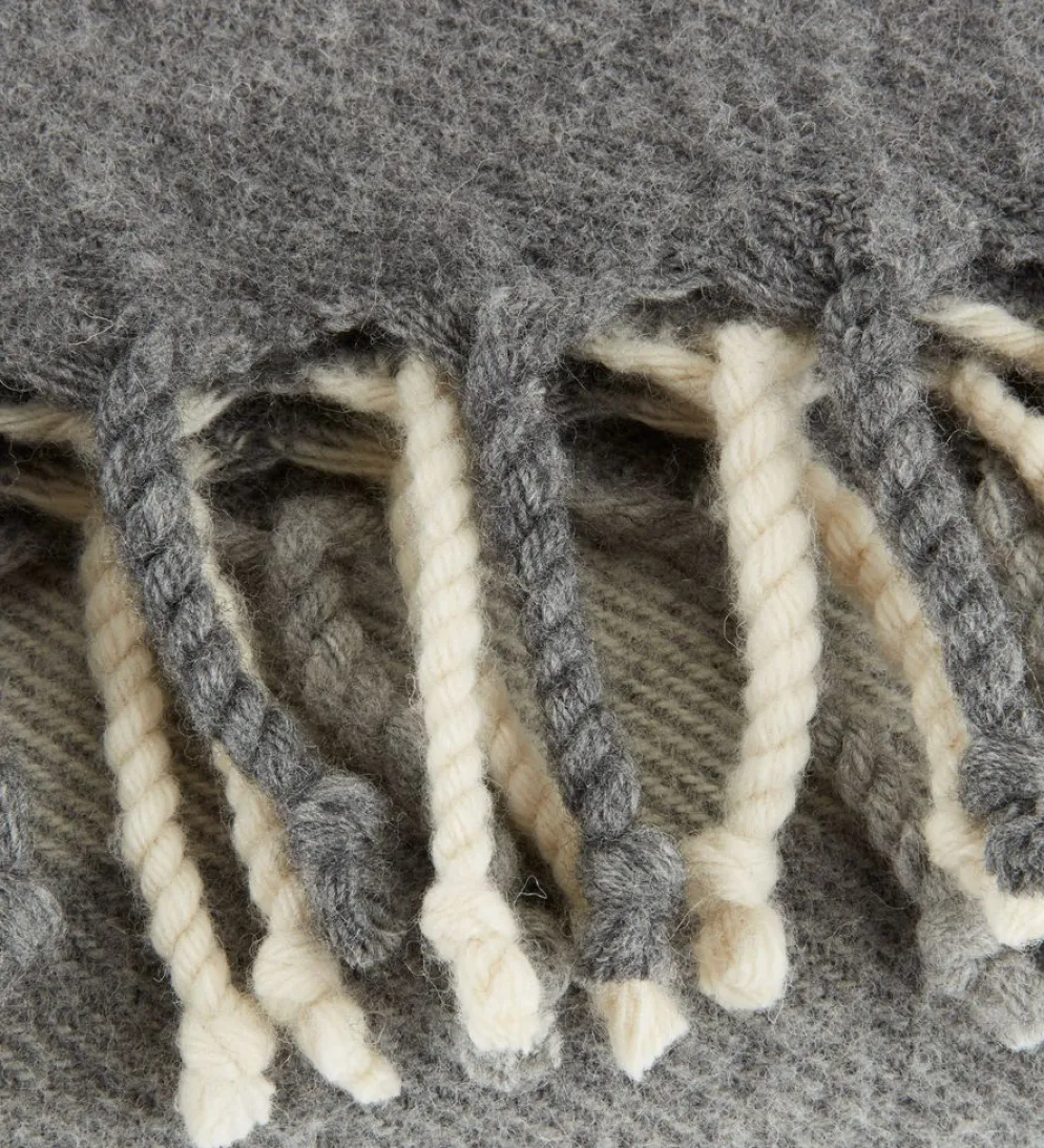 LUNDKARSEPlaid en laine LUNDKARSE 130x170 gris/beige