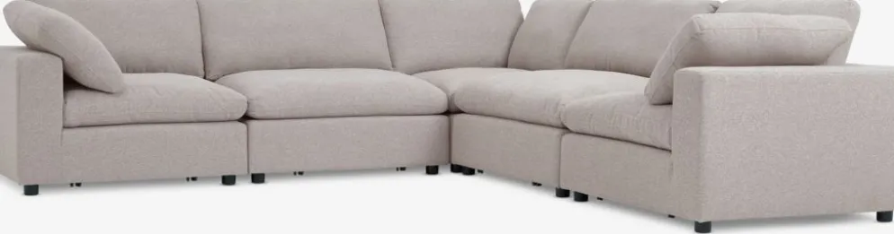 LYBYCanapé modulable LYBY 5 personnes angle tissu sable