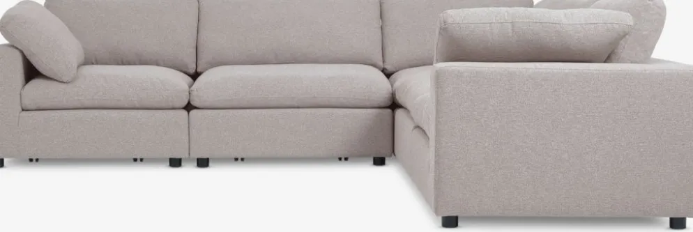 LYBYCanapé modulable LYBY 5 personnes angle tissu sable