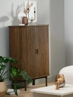 LYNGVIGArmoire LYNGVIG 90 cm 2 portes tambours chêne foncé