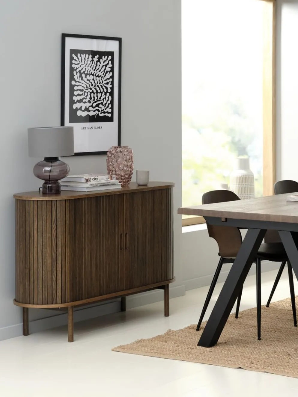 LYNGVIGBuffet LYNGVIG 120 cm 2 portes tambours chêne foncé