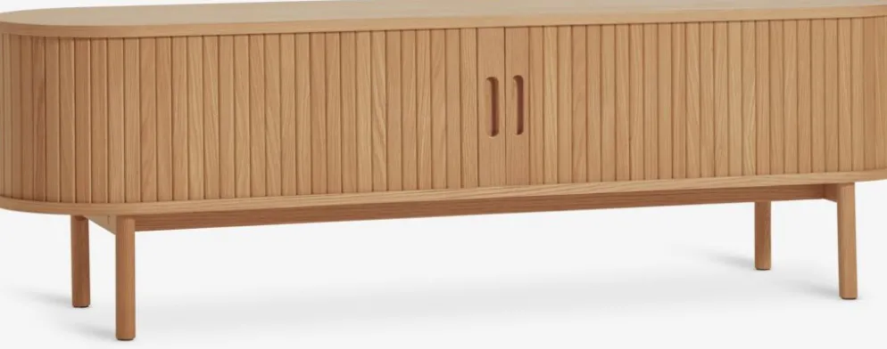 LYNGVIGMeuble TV LYNGVIG 160cm 2 portes tambours chêne naturel