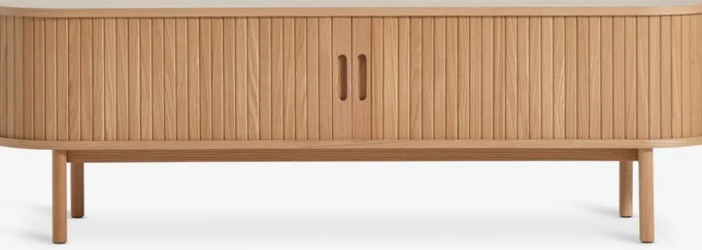 LYNGVIGMeuble TV LYNGVIG 160cm 2 portes tambours chêne naturel