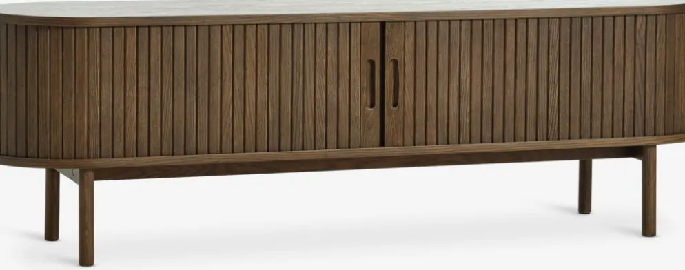 LYNGVIGMeuble TV LYNGVIG 160cm 2 portes tambours chêne foncé
